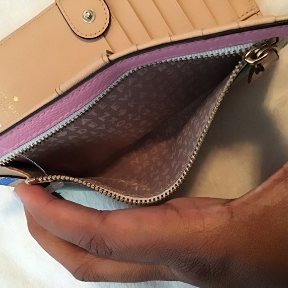 Kate Spade Grove Street Dune Stripe Staci Slim Bifold Wallet - Picture 7 of 10